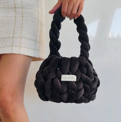 BLACK BUBBLE MINI HANDBAG