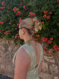 Flowerclip green stripe small