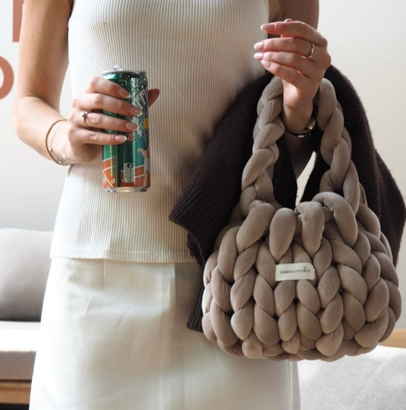 BEIGE BUBBLE MINI HANDBAG
